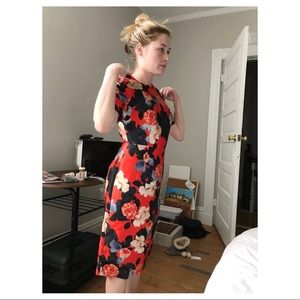 J. Crew Collection - Orange & Blue Floral Dress